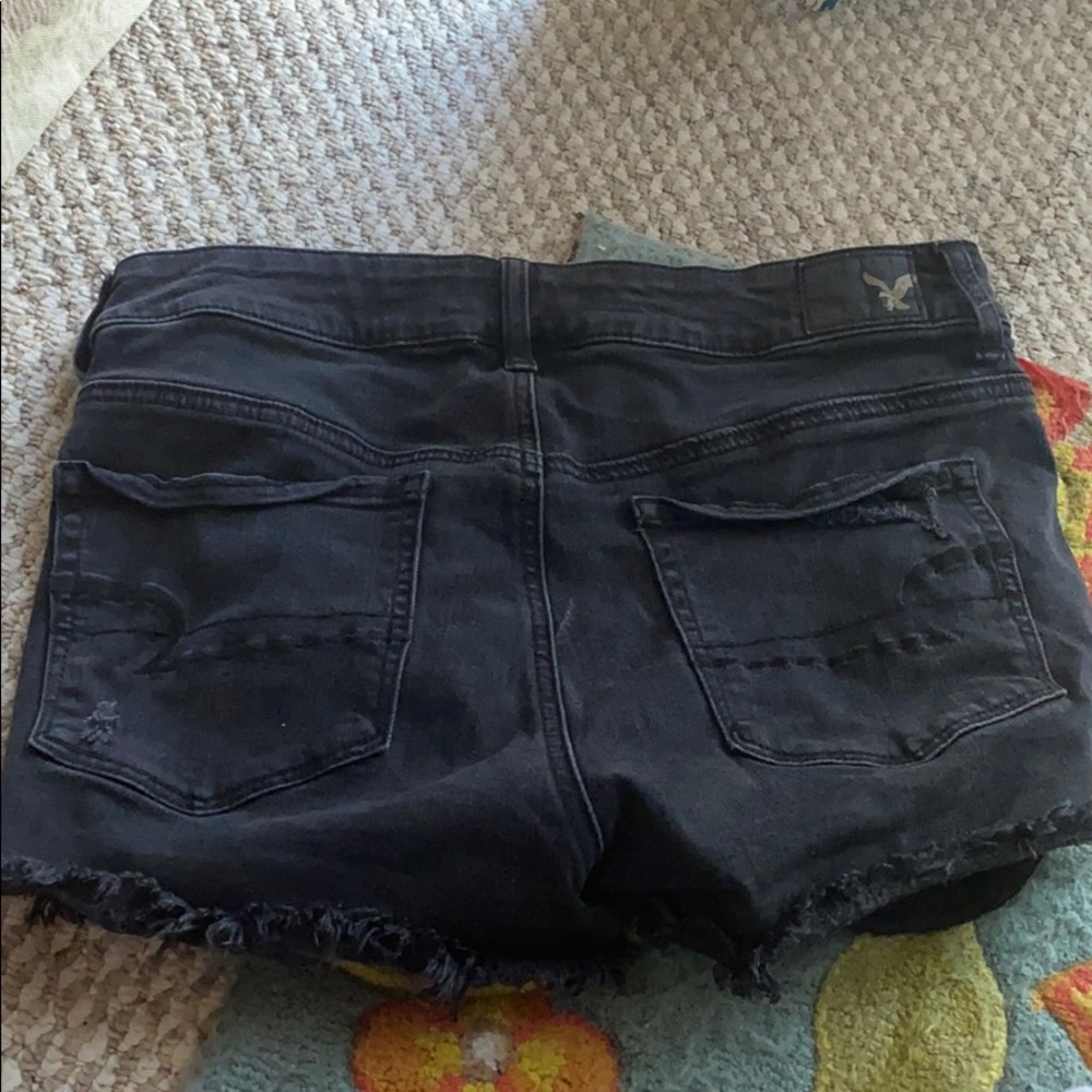 American eagle black ripped shorts size 10